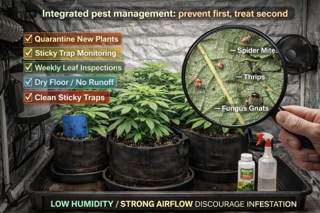 integrated pest prevention in a small tent