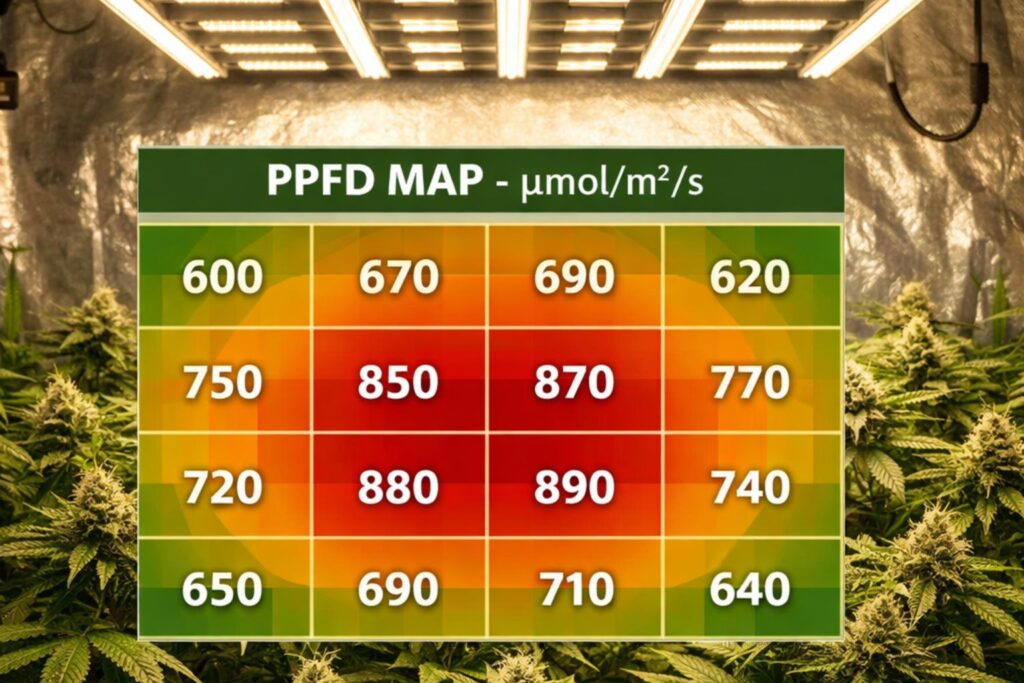 PPFD map for cannabis