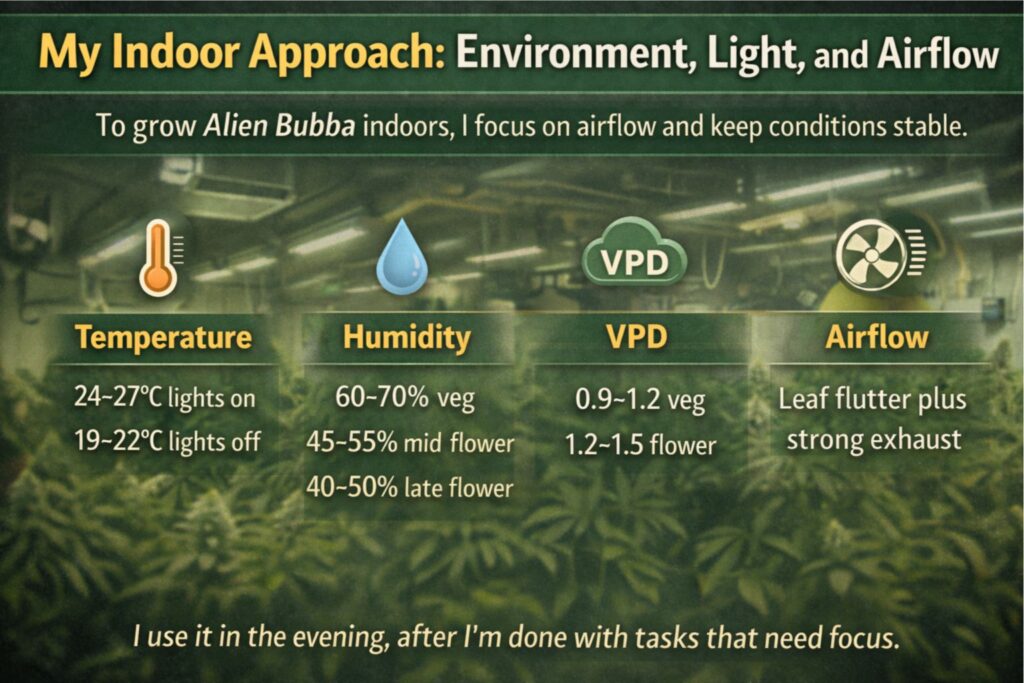 Alien Bubba indoor grow parameters