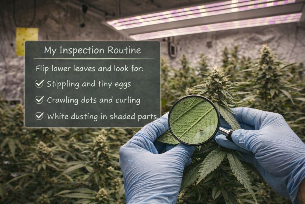 leaf underside scouting routine