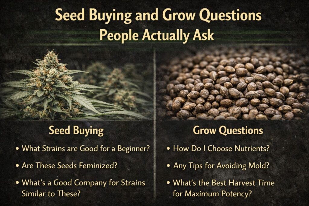 Seed buying and grow questions