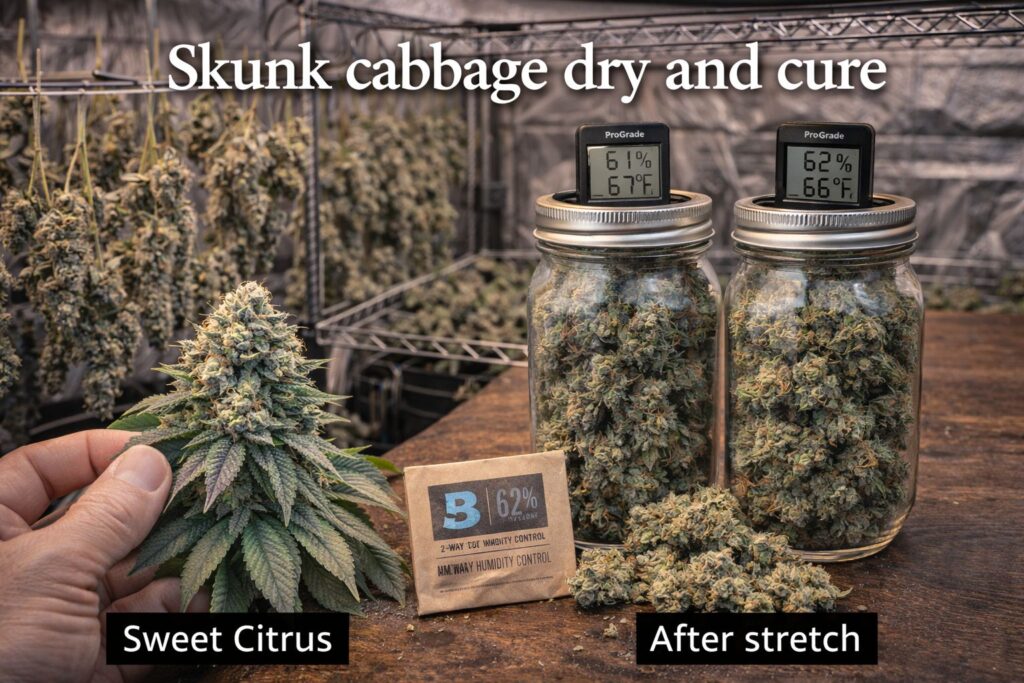skunk cabbage dry and cure
