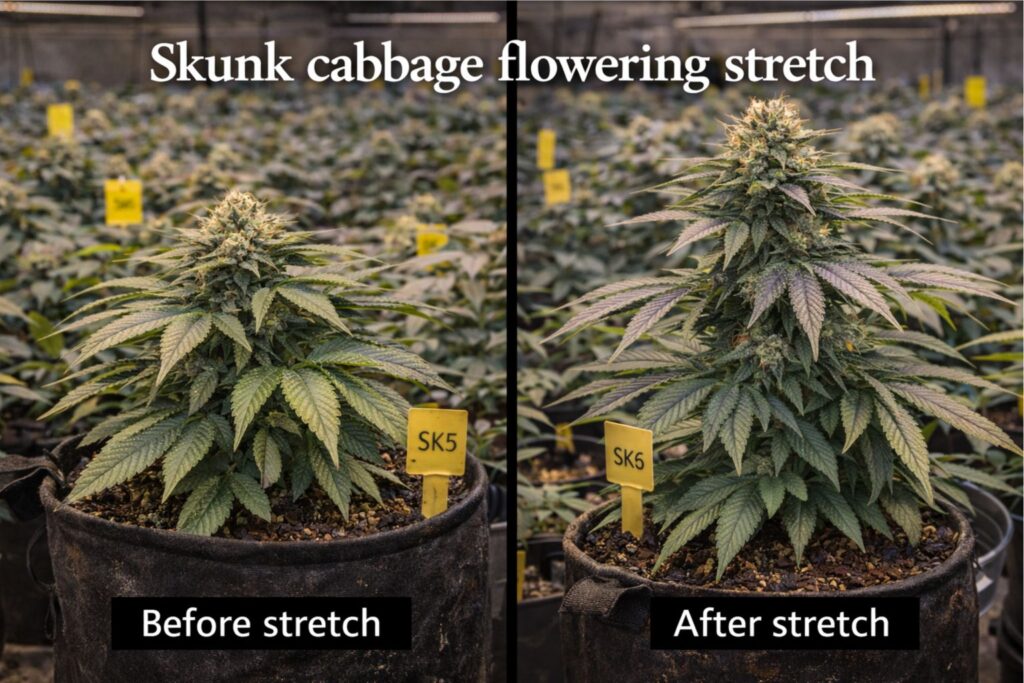 skunk cabbage flowering stretch