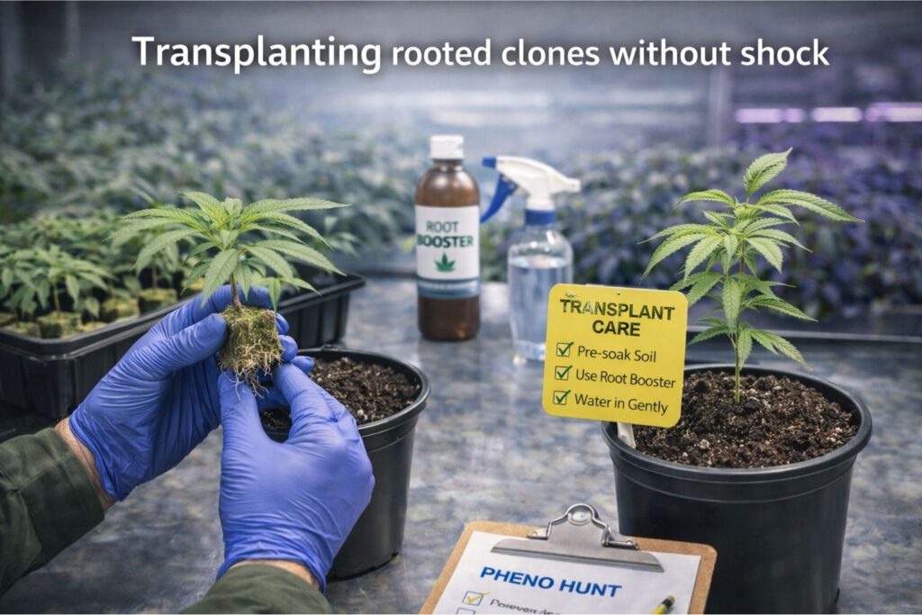 transplanting rooted clones without shock