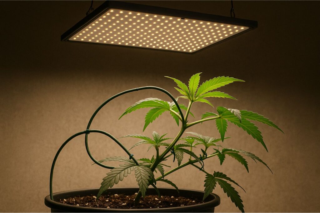 canopy leveling routine in a small tent