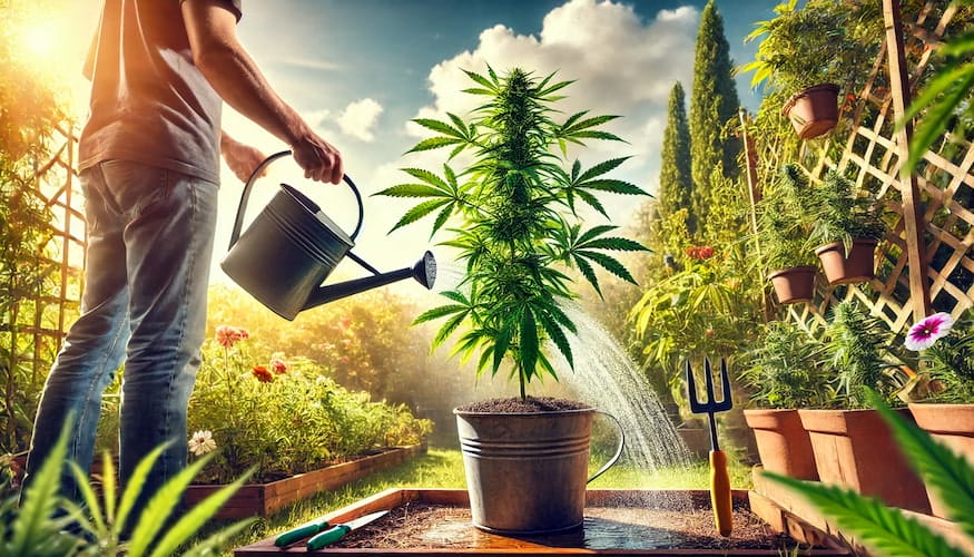 how to water cannabis plants